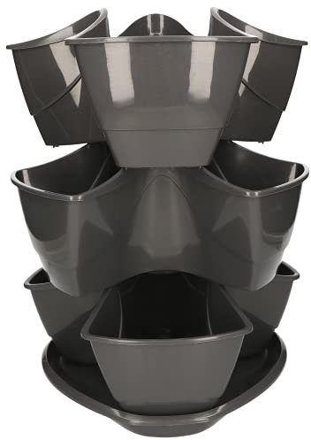 KOTARBAU® 3-facher Kräutertopf Anthrazit Vertikaler Kräutergarten 38x29,5cm