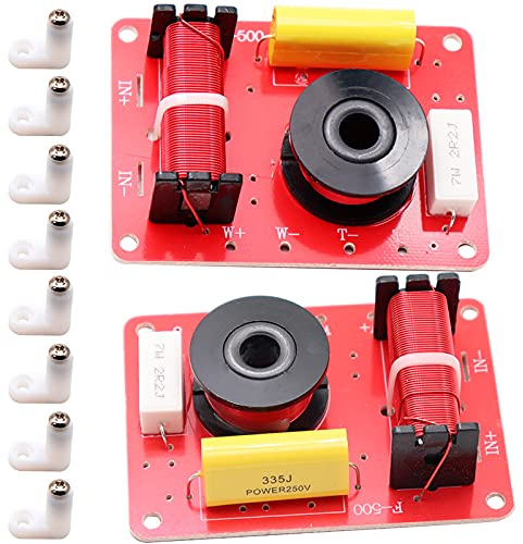 XFFCSEC 130W 2 Way Crossover for Bookshelf Speakers and Subwoofer Crossover Speaker Treble a Bass (2PCS)