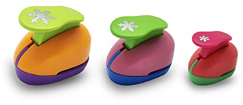 VSREI stansare i snöflingeform, motivstansare för pyssel, scrapbooking, foton, gratulationskort, 9/16/25 mm, pappersstansare vinter snöflinga (slumpmässig färg)