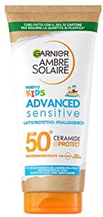Garnier Ambre Solaire Advanced Sensitive Kids Ceramide Protect Latte Protettivo SPF50+, 175 ml