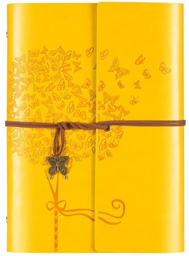 Leder Notizbuch Journal, Vintage Nachfüllbares Tagebuch mit 2 PVC-Taschen, Reisetagebuch zum Schreiben, Tagebuch Journal für Frauen, Männer, Mädchen und Jungen, 100GSM Liniertes Papier, 160 Seiten