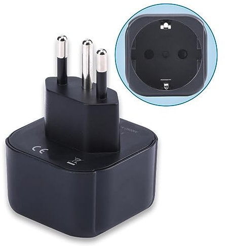Adaptateur de Prise Europe vers Brésil, Prise Schuko Européenne/Allemande/Française/Italienne/Espagnole Prise Type C/E/F Adaptée au Convertisseur de Prise de Voyage Prise Brésilienne (1 pièce)