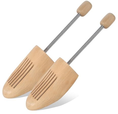 HFDONGL Schuhspanner Holz 1 Paar Schuhweiter Holz Spiralfeder Schuhstrecker Sneaker Schuhspreizer Schuh Knickschut Schuhdehner für Stiefel oder Sneaker Geeignet (Gr. 42-46)