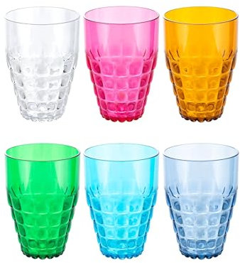 Guzzini -SET 6 BICCHIERI ALTI TIFFANYColori decori vari