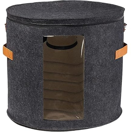 Scatola per cappelli da cowboy - Custodia per contenitori per cappelli da 19 D X 17 | Custodia per cappello portatile | Custodia per cappello da baseball | Custodia pieghevole per cappelli grandi |