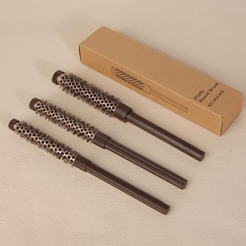 3 unidades de peine profesional para secador de pelo y rizado, con cerdas naturales suaves, cepillo redondo pequeño, cepillo redondo para el pelo, cepillo redondo para secar, para hombres y mujeres