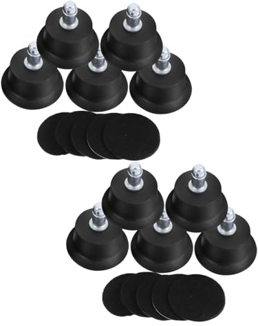 WRITWAA 10 Pièces Lot de Roulettes Bell Glide pour Chaise de Bureau Pivotantes et Stables Protection Sols Durs et Tapis Remplacement pour Fauteuils de Bureau et Gaming Facile à Installer