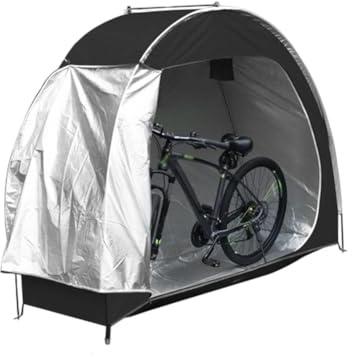 FACAIIO Tienda de campaña de almacenamiento para bicicleta, impermeable, tela Oxford 210D para cobertizo de bicicleta con postes de fibra de vidrio al aire libre para protección