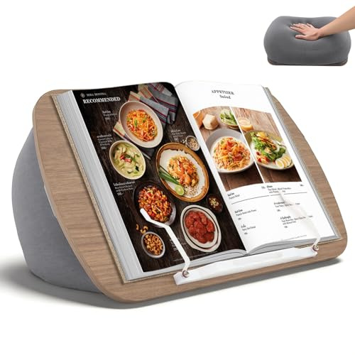 Eirolace Puf de soporte para libros y cojines, soporte de lectura, manos libres en sofá, cama y escritorio, para libros, libros electrónicos, tabletas y portátiles, regalo para los amantes de los