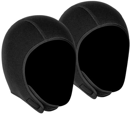 Aomiun 2 PZ 3 MM Neoprene Cuffia da Sub Caldo Snorkeling Cappello da Bagno con Sottogola per Uomo Donna Scuba Surf Kayak Vela Sport Acquatici (L)