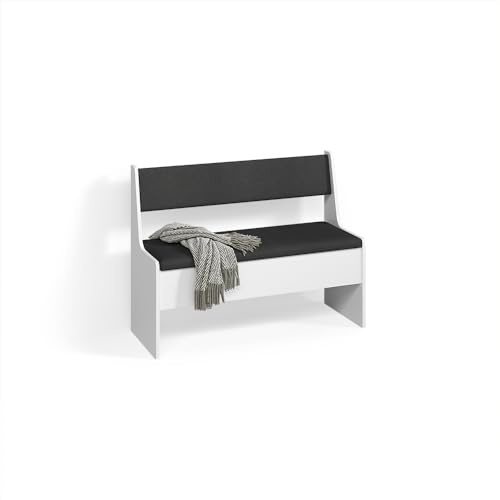 Livinity Panca ad angolo Tiberio, Bianco, 41.5 x 106.6 cm