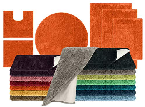 npluseins die extra Streicheleinheit für Ihre Füße in Markenqualität - Mikrofaser Badteppich - erhältlich in 13 modernen Farben und 6 verschiedenen Größen -, Terra, 50 x 45 cm ohne Ausschnitt