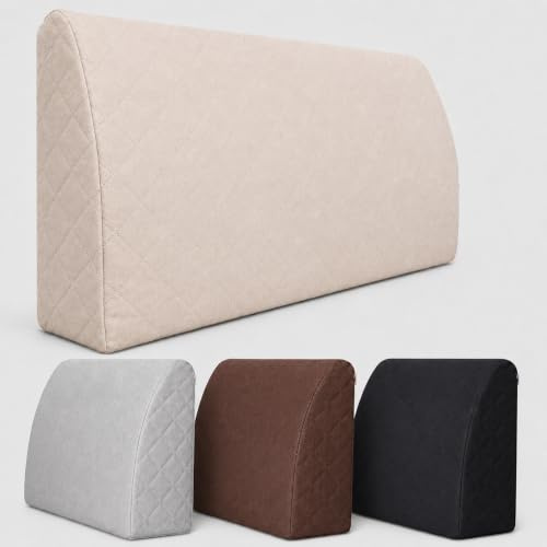 Sabeatex – Ryggstöd 90x45 cm - Bekvämt ryggkudde för säng, soffa eller pallmöbler. Mångsidigt ryggstödskudde med avtagbart överdrag. Ryggstöd perfekt som läskudde. Beige