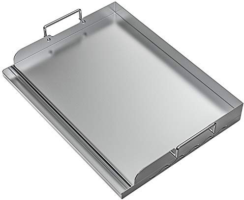 Skyflame - Plancha profesional universal de acero inoxidable para barbacoas, 43,18 x 33,02 cm