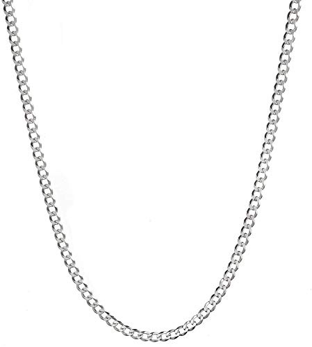 VONALA 3 mm 925 sterling silver kubansk pansarkedja halsband silverkedja för män kvinnor pojkar, Sterlingsilver