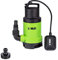 KATSU Tools 400W Portable Submersible Water Pump for Clean and Dirty Water + Float Switch + Quick Connector + 10M Cable, Electric Sump Pump for Garden Pond, Pools, and Ditches