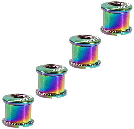 MEROURII Viti per Corona Bici, 4 Pezzi 6.5 mm Bulloni per Catena Doppia Acciaio Inossidabile per Guarnitura di Mountain Bike