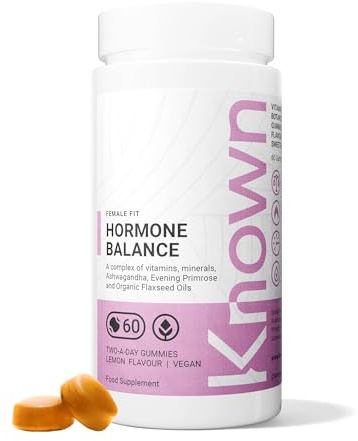 Known Hormone Balance Women’s Multivitamin Gummies – Lemon – Vitamin B6, D & C, Ashwagandha, Evening Primrose Oil – Energy, Mood & Skin Support – Vegan Gummy Supplement – For Women – 1 Month Supply