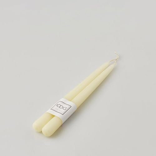 EDG Enzo De Gasperi Candela Stelo Liscio Set 2 Pezzi 25cm Avorio