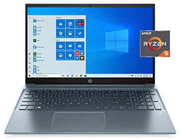 HP Pavilion 15-eh1052wm Laptop 15.6 AMD Ryzen 5 5500U 8GB RAM 512GB SSD Windows 11 Home Horizon Blue (Renewed)
