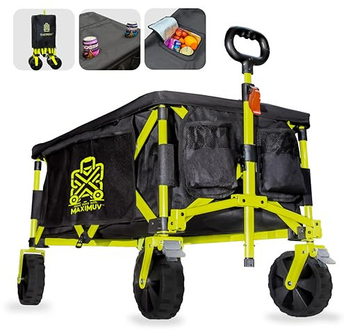 Maximuv 233L Festival Trolley – Heavy Duty Folding Trolley on Wheels, Collapsible Shopping Trolly on Wheels, Foldable Pull Along Cart for Beach, Garden & Shopping