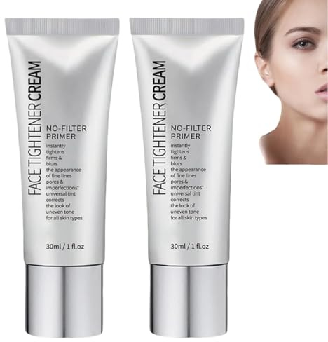 Face Tightener No-Filter Primer, Instant Face Tightener, Blurring Face Primer for Face Before Makeup, Skin Tightener Primer Face Makeup, Long Lasting Power Grip Formula (2 PCS)