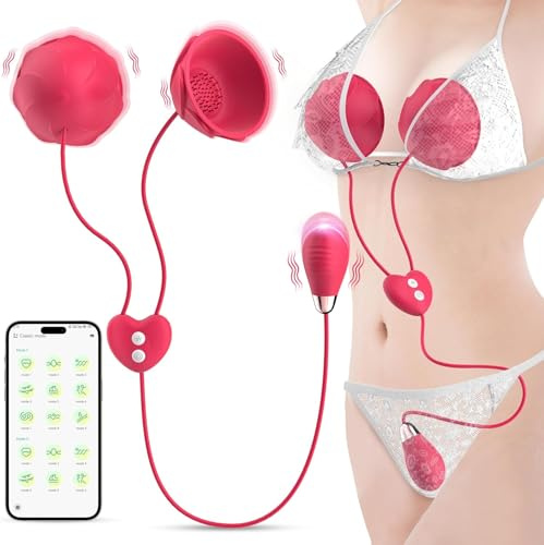 Nipple Toys Vibrator Sex Toys - APP Control Vibrators Adult Toy, G Spot Vibrator for Women with 9x9 Vibrating Modes, Rose Sex Toys for Couples, Clitoral Stimulator Dildo, Nipple Clamps for Couples