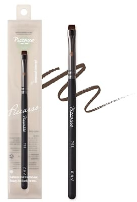 Piccasso 798 Flat Eyeliner Brush – Professional Thin Angled Brush for Gel and Liquid Eyeliner, Soft Bristles for Tightlining and Lash Line, Eye Makeup and Facial Brush from K-Beauty Brand