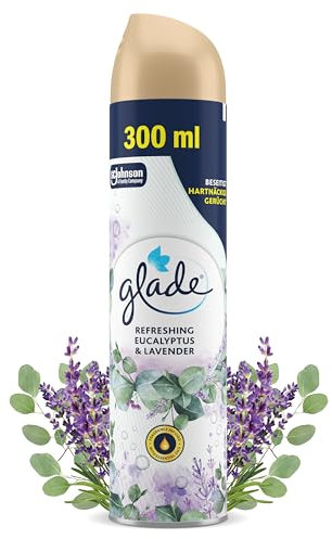 Glade Duftspray für langanhaltende Frische in allen Räumen, Lufterfrischer Spray, Eukalyptus & Lavendel Duft, 1er Pack (1 x 300 ml)