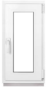 Framex Ventana De Sótano PVC Pequeña Blanco De Ancho x Alto: 40 x 80 cm (400 x 800 mm), Doble Acristalamiento (32 mm), Oscilobatiente, DIN Derecha