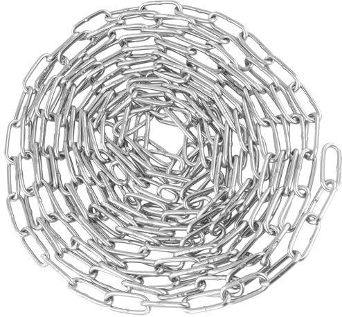 JIEHIN Chaîne en Acier Inoxydable Avec Maillons Soudés en Acier pour clôture, Promenade et Chaîne de Chien, Chaîne De Séchage, Charge Maximale de 200KG, 4mm, 5 Mètre
