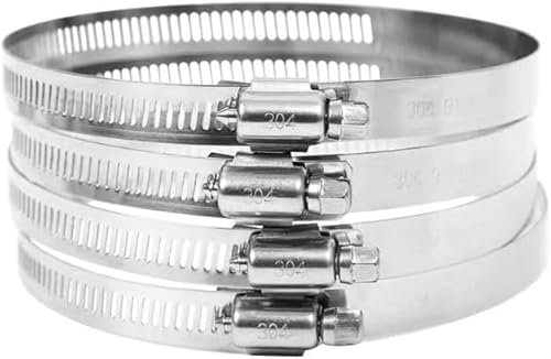 8 Collier de Serrage Tuyau Ajustable en Acier Inoxydable Pour Fixer Souples Durites (91-114 mm) Pour tuyau d'échappement,ventilation de sèche-linge,tuyaux,tuyaux