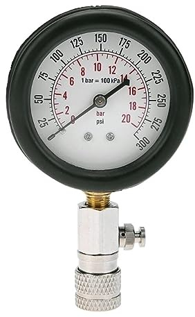 MRVAKDYDI Manomètre pour Pompe de puits, Testeur de Compression de Moteur Automatique avec jauge de 3 Pouces, Double échelle, Barre PSI, adaptateurs Multiples(No Box set1)