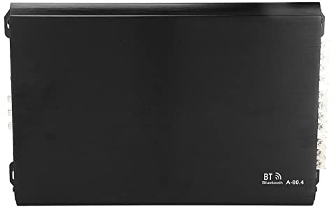 Bilförstärkare 4 Channel Class AB Audio Stereo Bas Subwoofer Player Booster Högeffektivt Kraftfullt ljudsystem för Universal Bilstereo Metall Hårt Material Bluetooth 5.0