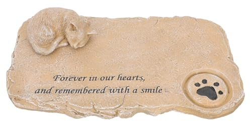 Healifty Lápida Conmemorativa para Mascotas de Resina, Lápida Pequeña para Gatos y Perros Color Arena, Placa Decorativa para Jardín y Patio, Piedra Conmemorativa Duradera para Mascotas