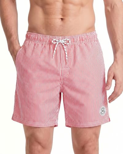 maamgic 2 en 1 Bañador con Forro de Compresión con Cremallera Hombre Shorts de Baño Shorts de Playa Traje de Baño para Natación Secado Rápido para Vacaciones