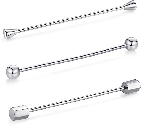 HONEY BEAR Cuadrada Clip Barra Pin Set Accesorio de Camisa Clip Corbata Alfiler Cuello Broche de Traje (Mezclar Plata B 3 Piezas sin Caja)