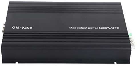 Amplificador de potencia de audio para automóvil, 5200W Amplificador de potencia de audio de 4 canales 12V Aleación de aluminio negro Auto Car Hifi Stereo Amp
