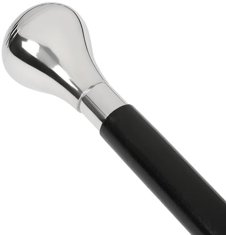 Bastón De Madera con De Vintage Antiguo Redondo Sólido Acabado Plateado Manejar Hecho A Mano Ligero Decorativo Regalo Ideal para Hombres Mujeres Y Mayores Adultos 36 Pulgadas