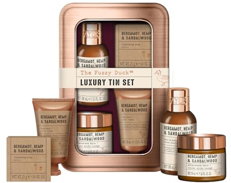 Baylis & Harding The Fuzzy Duck Bergamot, Hemp & Sandalwood Men's Luxury Grooming Tin Gift Set - Vegan Friendly (Pack of 1)