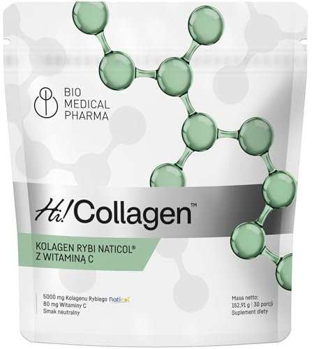 Marine Kollagen Pulver mit Vitamin C – Hochdosiert mit 5000 mg Naticol Kollagen – Hohe Bioverfügbarkeit – Neutraler Geschmack – Für Haut, Gelenke und Knochen – Hi Collagen (30 Portionen)