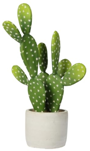 DILATATA 13' Small Fake Cactus Plant Potted 'Prickly Pear Cactus' Faux Cacti for Home Garden Office Decor Housewarming Gifts