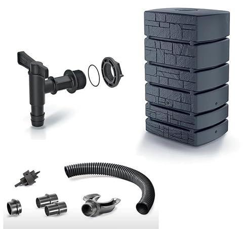 Pack Réservoir d'eau de Pluie Tower Stone 500L avec Robinet et kit de raccordement