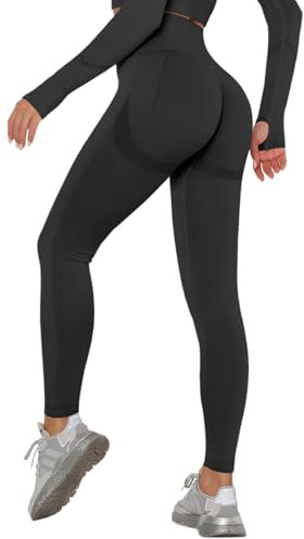 Zhiaek Scrunch Butt Sport Leggings Damen High Waist Blickdicht Seamless Yoga Hosen Po Push Up Sporthose Lang Laufhose Dehnbar Gym Yoga Fitness Workout Pants