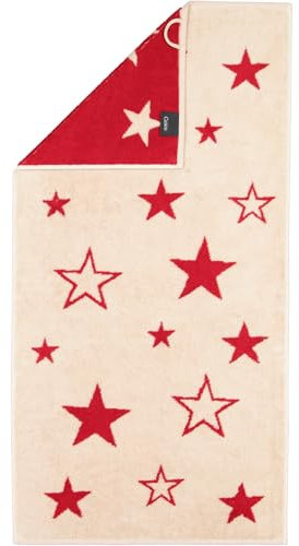 Cawö Handtücher Christmas Edition Sterne 792 Natur-rot - 32