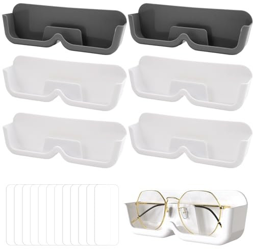 TESSTSY 6 Stück Brillenhalter Wand Brillenaufbewahrung, Brillenablage Selbstklebend, Sonnenbrillen Halter Wand, Brillenhalter Wandmontage, Brillen Aufbewahrung Wand, zum Aufhängen der Brille
