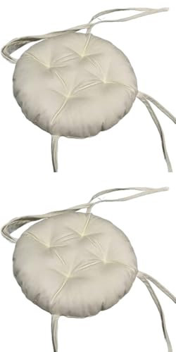 uyeoco Cuscini Rotondi per Sedia 40cm/35cm/30cm/25cm Cuscini Rotondi per sedia Cucina/Pranzo con lacci, per la camera da letto di casa Soggiorno Esterno(2#,2PCS_30X30X6CM)