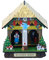 Casa meteorológica caja de lluvia soleada reloj bosque casa casa de madera chalet barómetro termómetro higrómetro bosque clima colgante adornos decoración del hogar medidor de humedad resistente a la
