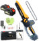 Prunarbo Akku-Kettensäge 8 Zoll Elektrische Astsäge Brushless mit 2 4Ah mit Automatischer Öler und Ersatzkette Handkettensäge für Holzschneidenz (PR-E8)