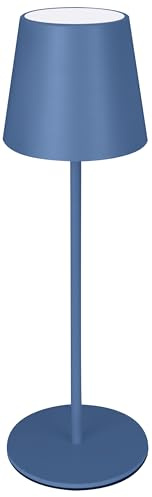 MAJESTIC AGATA - Lampada da tavolo LED senza fili ricaricabile, Lunga durata, Dimmer Touch, Luce Calda-Naturale-Fredda, per interni ed esterni IP54, H37cm, BLU PASTELLO